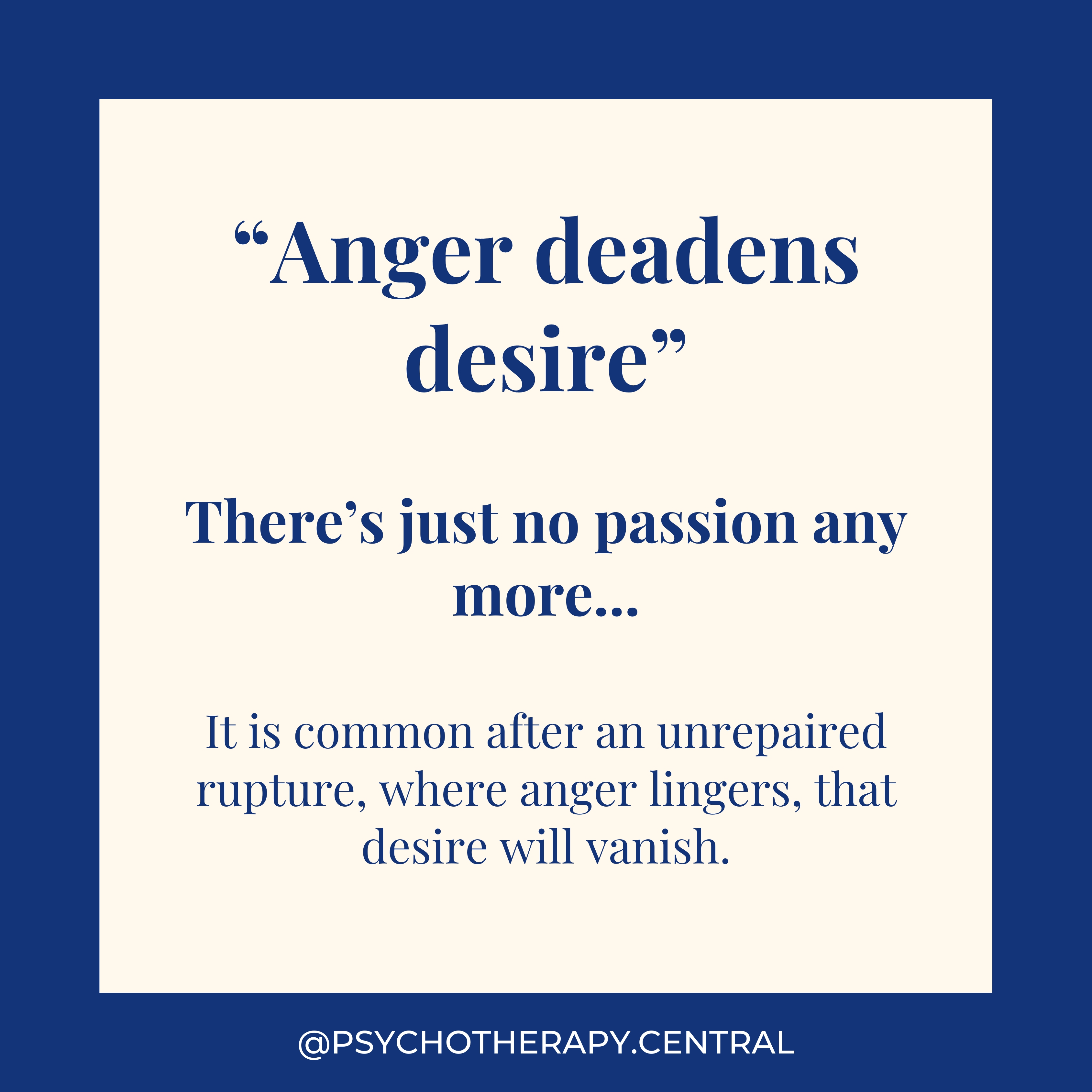 Unresolved Anger Anger Deadens Desire