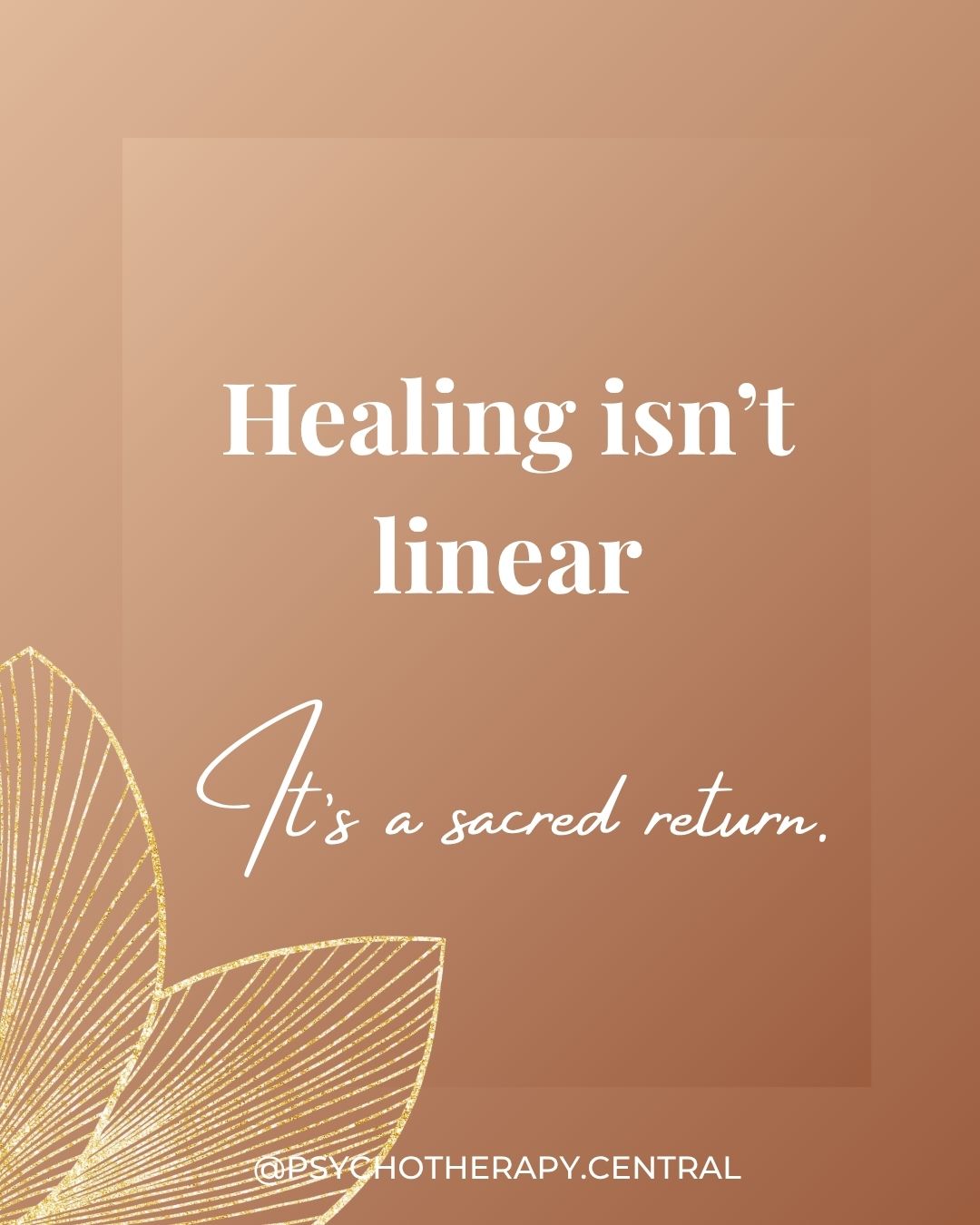 An inspirational reminder that healing is not a straight line but a sacred, spiralling journey of becoming.