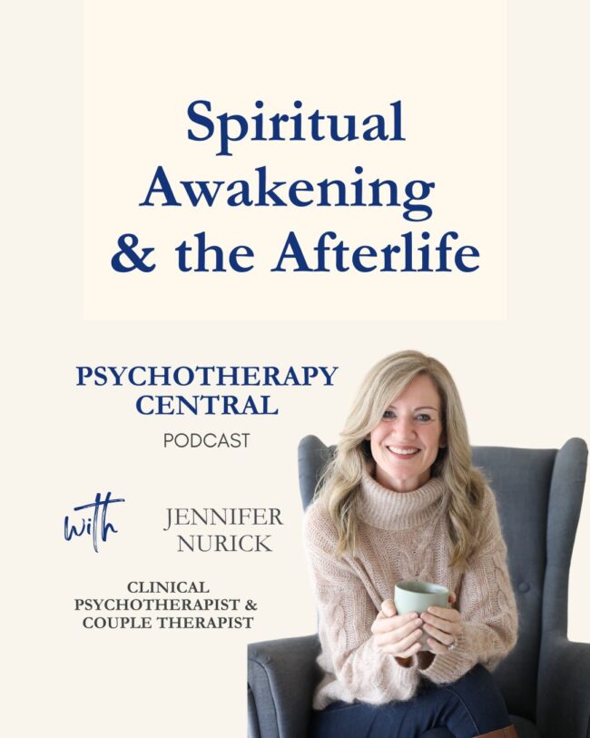 Podcast episode artwork for a conversation about spiritual awakening, the afterlife, and how grief can open a path to purpose.