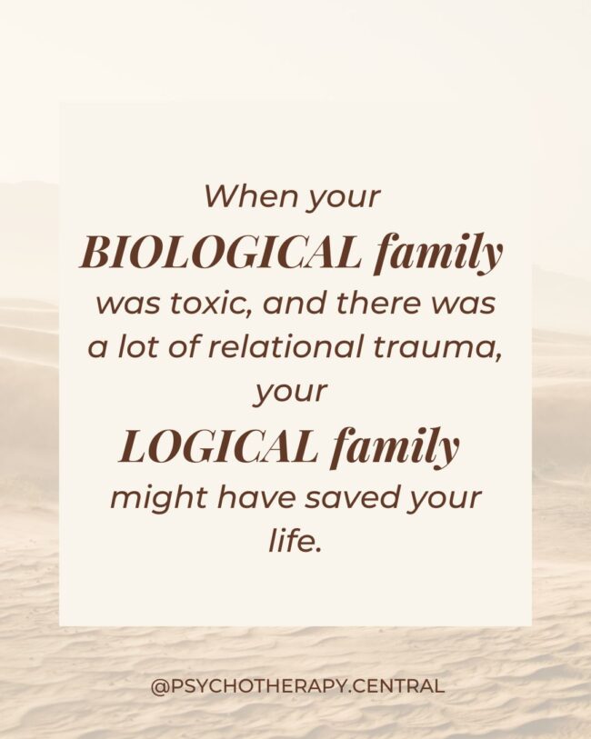 A warm illustration representing the concept of chosen family and healing from biological family harm.