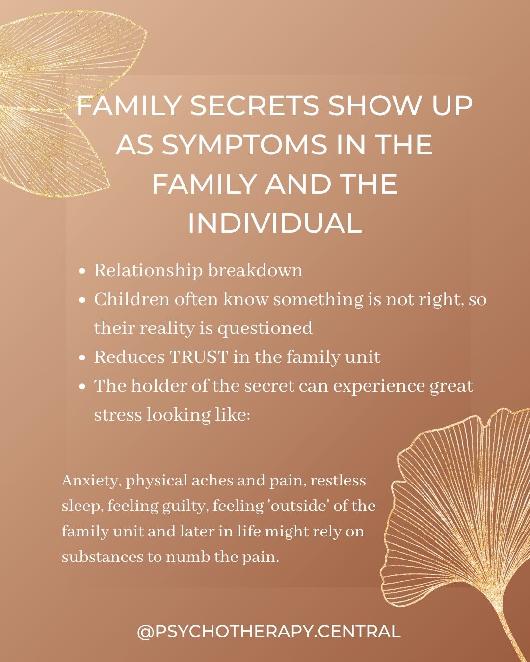 A visual representation of the emotional burden of family secrets and how they impact children's sense of safety and belonging.