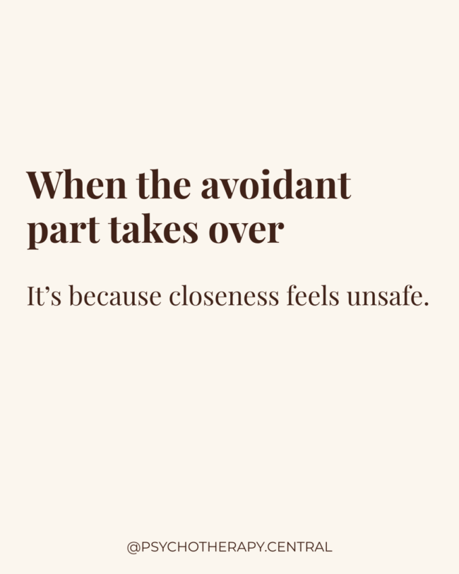 When the Avoidant Part Takes Over: It’s Protection, Not Punishment