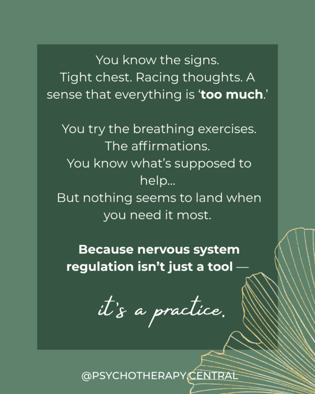 Why Nervous System Regulation Is a Practice, Not Just a Tool