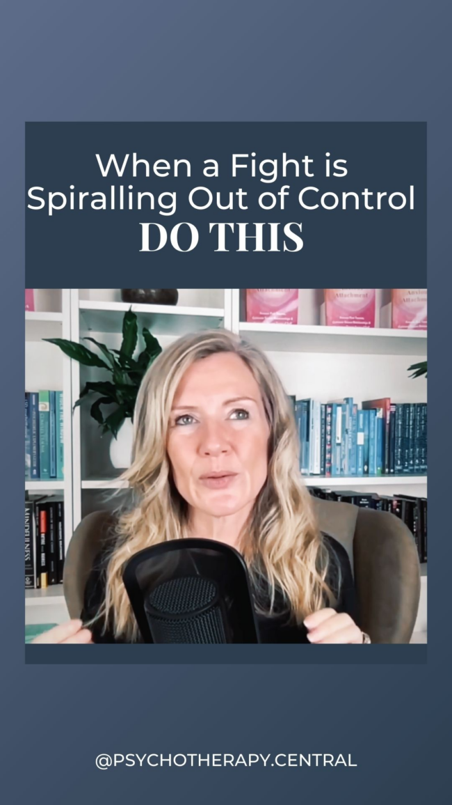 A couple learning to pause and regulate their nervous systems during conflict to prevent a fight from spiralling out of control.