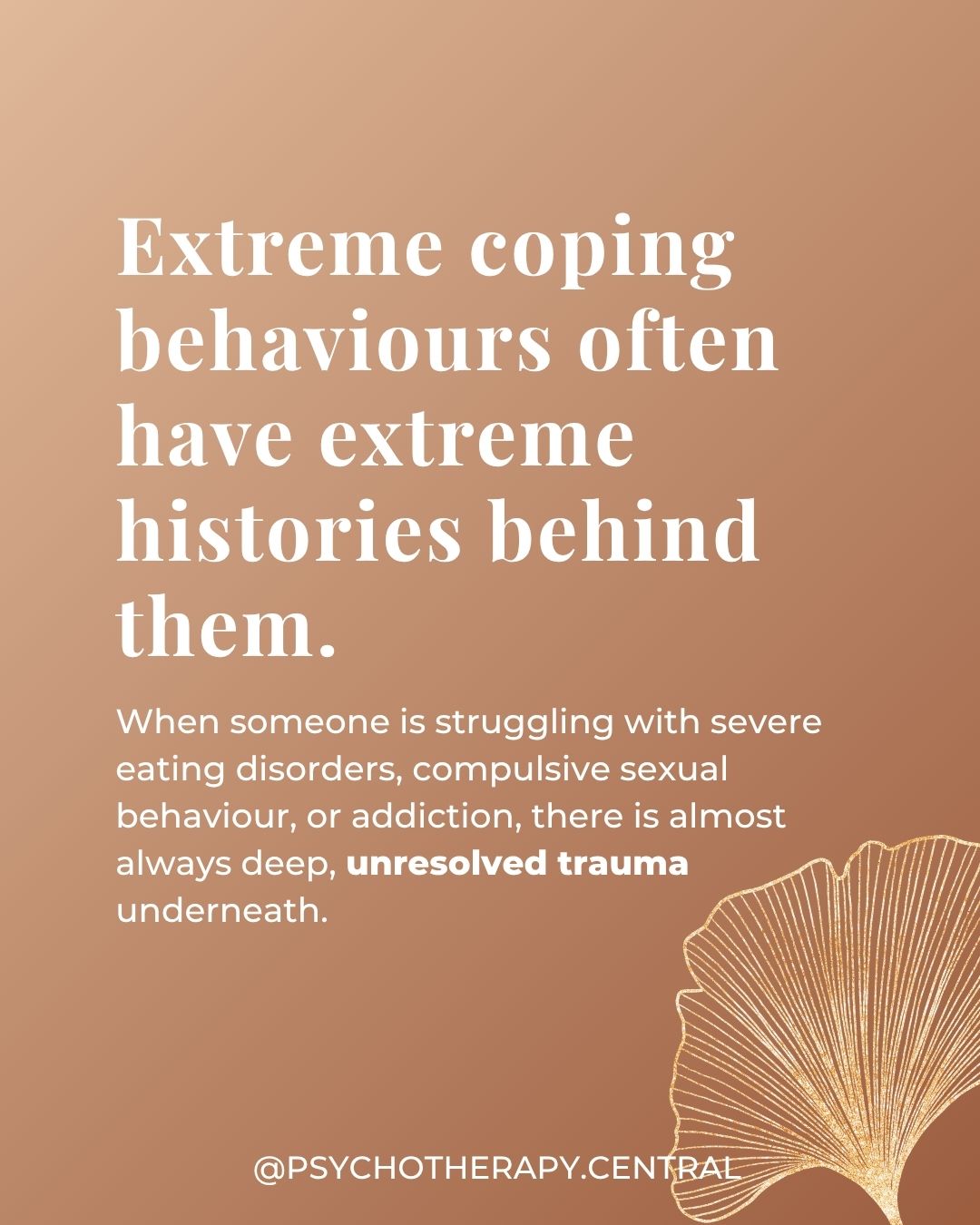 A reflection on how extreme coping behaviours like addiction and eating disorders are survival strategies rooted in unprocessed pain and trauma.