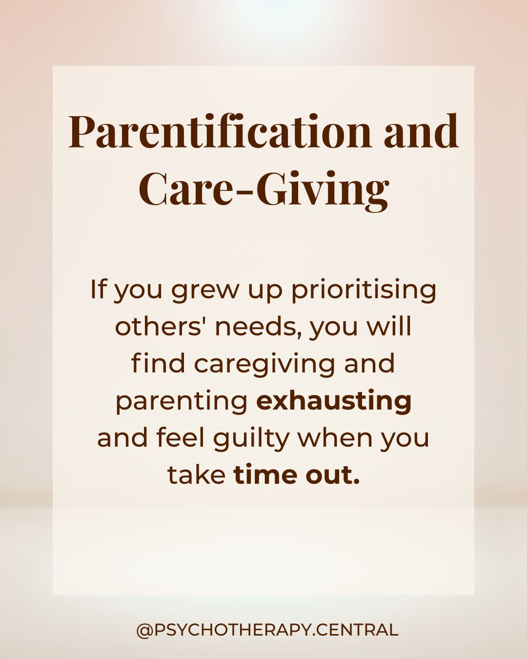 A compassionate reminder about parentification — why caregiving and parenting feel exhausting when you grew up always putting others first.