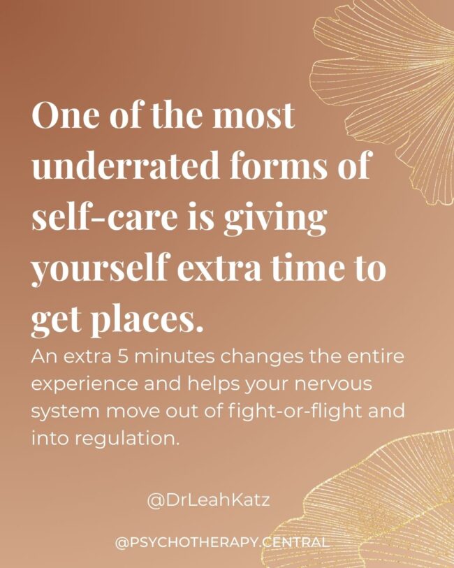 A calming visual representing the self-care practice of giving yourself extra time to reduce stress and regulate your nervous system.