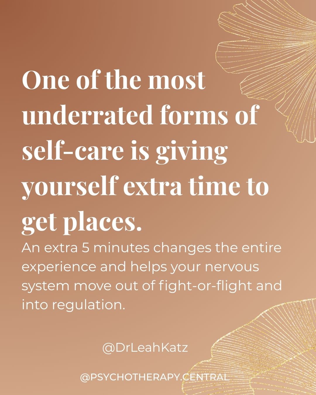 A calming visual representing the self-care practice of giving yourself extra time to reduce stress and regulate your nervous system.