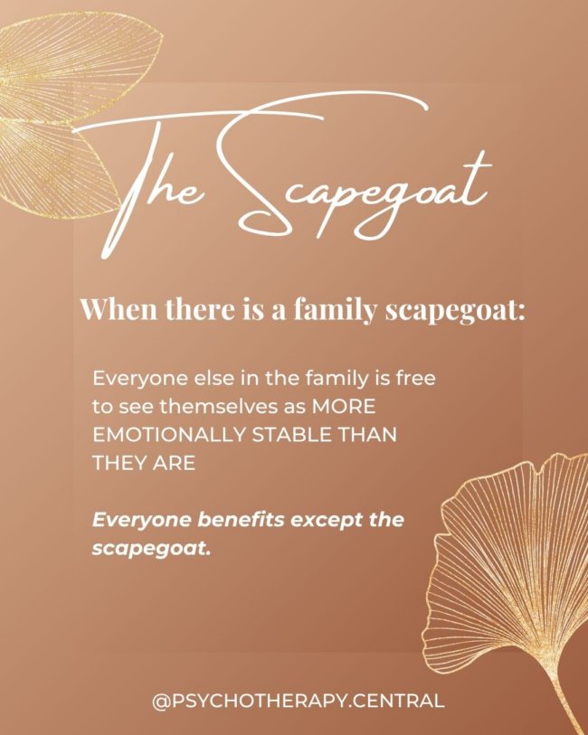 Illustration representing the scapegoat role in family systems and the journey toward healing childhood wounds.