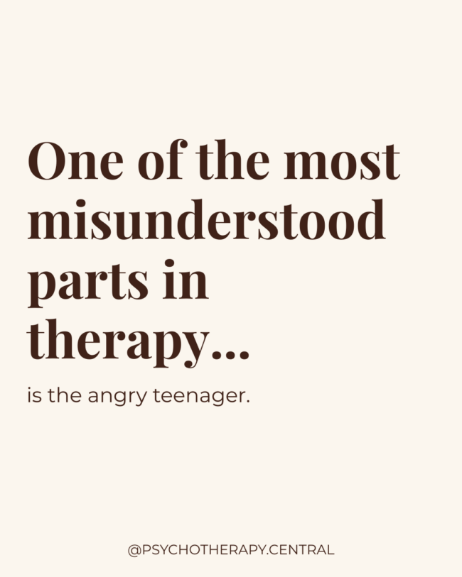 The Angry Teenager: One of the Most Misunderstood Parts in Therapy