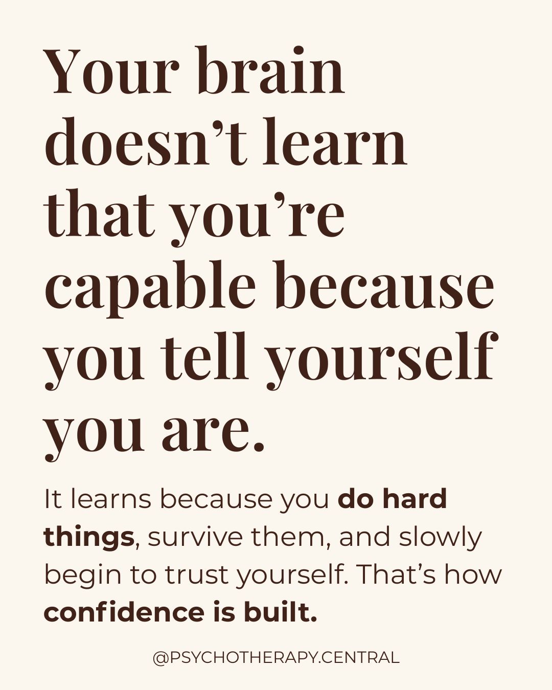 A reflection on how confidence is built through doing hard things and developing self-trust.