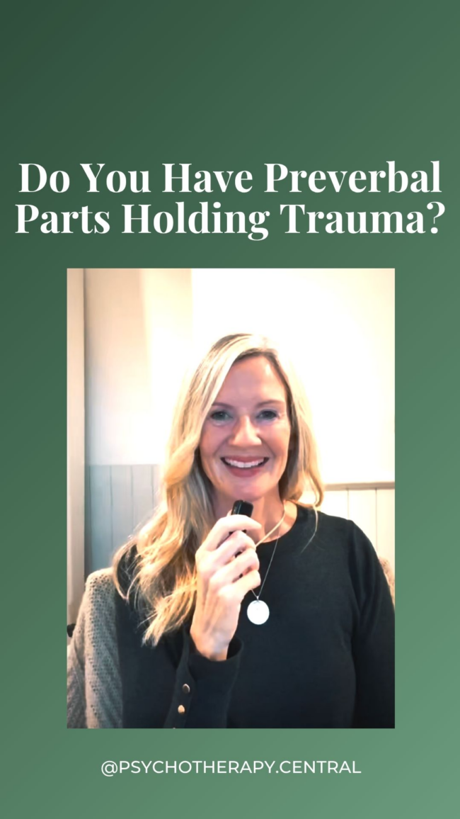 A calming visual representing preverbal parts and the connection between body sensations and early childhood emotional memories.